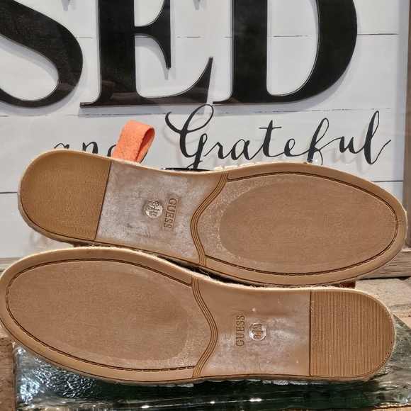 Guess Espadrilles with Orange Ankle Tie Sz 8.5 - Picture 5 of 11